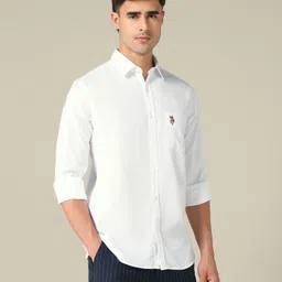 u.s. polo assn. Men Tailored Fit Solid Spread Collar Casual Shirt image 2