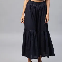 nypa Women Flared Blue Viscose Rayon Trousers-picture-30