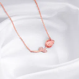 giva 925 Silver Anushka Sharma Rose Gold Pink Quartz Flower Necklace for Women Zircon Rhodium Plated Sterling Silver Necklace-picture-15