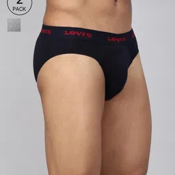 levi's Pack of 2 Contoured Double Pouch, Tag Free Comfort & Smartskin Technology Style# 009 Neo Solid Men Brief-picture-16