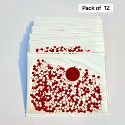 ansa 12 Pouch, Simple Plain Bindi Velvet Vive Self-Adhesive Kumkum Bindi Forehead Maroon Bindis image 2