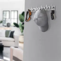 kanagu Hook Rail with L-Shape Hooks for Walls of Bathroom/Kitchen Pack of 2 Door Hanger image 5