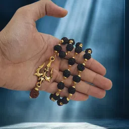 jagatgurushop locket for boys With Mala Best Gift to Loved Ones Beads Gold-plated Plated Brass, Wood Necklace-picture-45