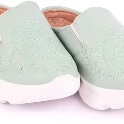 fausto Floral Print Embroidery Design Back Open Slip On Mules Shoes Casuals For Women-picture-16