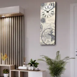 olive tree Multicolour Rectangle 24 Inches Wooden Wall Clock (Abstract)-picture-33