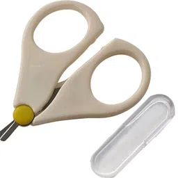 lafillette Rounded Tips Newborn Baby Safety Manicure Nail Scissors, Cutter, Clippers With Protective Cover image 1