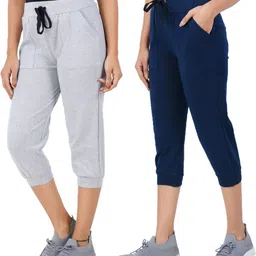Women Grey, Blue Capri-image-24