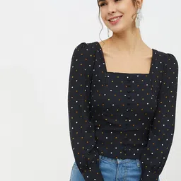 harpa Casual Regular Sleeves Printed Women Dark Blue Top-picture-14