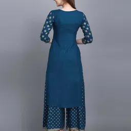 dolly fab Women Viscose Rayon Kurta Palazzo Set image 2