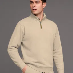 tripr Men Night Suit Set Beige Solid image 4