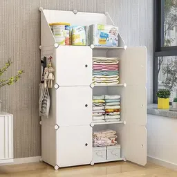 sasimo 6-Door 6-Shelf Plastic kids Collapsible Cupboard PC Collapsible Wardrobe-picture-28