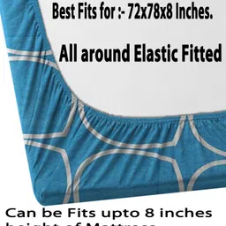 risingstar 250 TC Microfiber King Printed Fitted (Elastic) Bedsheet image 2