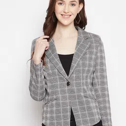 crimsoune club Women Checkered Single Breasted Casual Blazer-picture-40