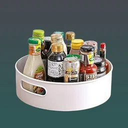 vpynex Plastic 360-degree Turning Caddy Serving Tray – Living Space & Cooking Area Storage Basket-picture-25