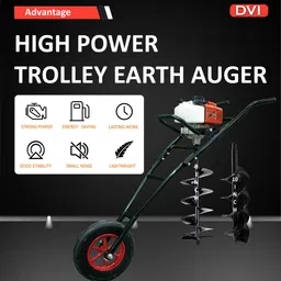 dvi 63CC TROLLEY AUGER WITH 2 STROKE ENGINE WITH 8INCH + 10INCH BIT FOR DIGGING . Fuel Grass Trimmer image 5