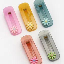 VOGUE PANASH Set of 5 Multicolored Floral Shaped Alligator Hair Clip image 4