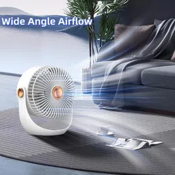 akari AK- VAAYU Desktop Wall Floor Fan Mini Fan Three-speed Adjustable Fan able(white) with 1 Year Warranty Energy Saving Table Fan image 2