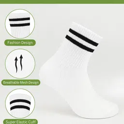 obama Women Self Design, Striped Mid-Calf/Crew image 5