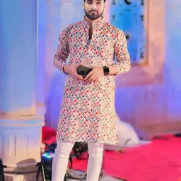 stylevault Men Printed Cotton Blend A-line Kurta-picture-42