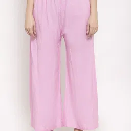 zayanqa Women Flared Pink Cotton Blend Trousers-picture-15