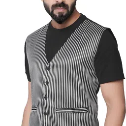 abc garments Striped Men Waistcoat image 3