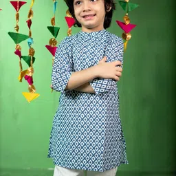 Puddle Fashion Boys Printed Regular Pure Cotton Kurta with Pyjamas-picture-11