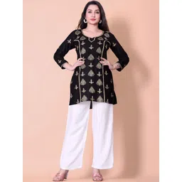 RUDRA LIFESTYLE Women Ethnic Motifs Embroidered Thread Work Kurta-picture-35