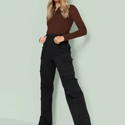 Maheshvi Ribbed Plunge Neck Long Sleeves Top-picture-28