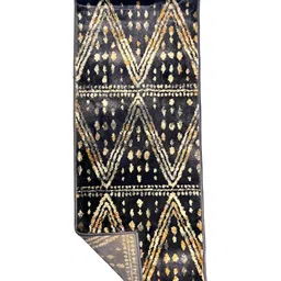 Sapana Carpet-Mats Navy Blue & Beige Abstract Printed Floor Runner image 3