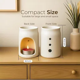 Garden Deco Set of 4 Ceramic Oil Burner with Essential Oil & Candles Aroma Oil Diffuser image 2