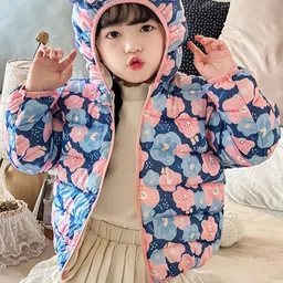 Babymoon Unisex Hooded Floral Printed Lightweight Puffer Jacket image 1