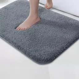 CROWN MATTINGS Grey 1400 GSM Microfibre Bath Rugs-image-61