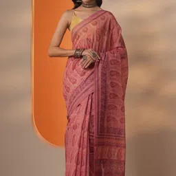 Libas Paisley Silk Blend Handloom Saree-picture-28