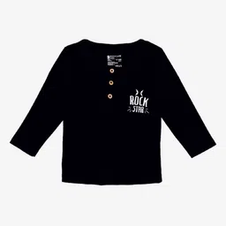 Bodycare Boys Typography 2 Mandarin Collar Monochrome Applique T-shirt-picture-35