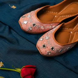 Rosabelle Women Embellished Party Mojaris Flats image 4