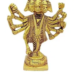 ASTRO-D Gold-Toned Pure Ashtdhatu Panchmukhi Hanuman Ji Standing Idol-picture-16