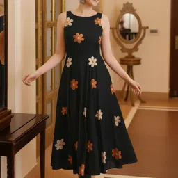 Aaghnya Floral Printed Sleeveless Round Neck Anarkali Kurta-image-45