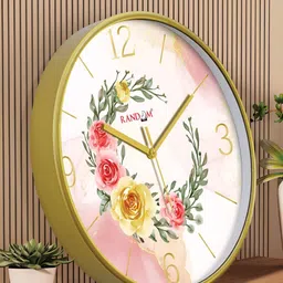 RANDOM White & Pink Printed Contemporary Wall Clock-picture-19