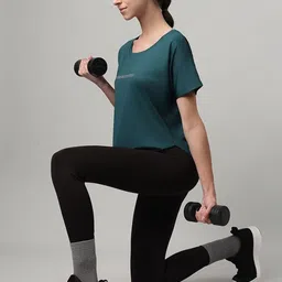 MKH Women Typography Printed Drop-Shoulder Sleeves Dri-FIT T-shirt image 3