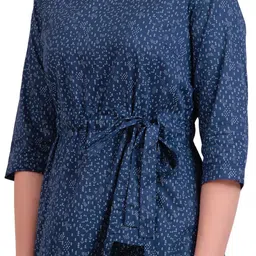 Pose india Floral Printed Round Neck Pure Cotton Tunic With Trouser image 2