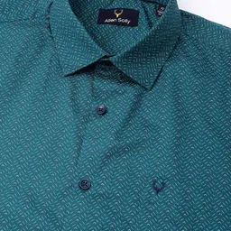 Allen Solly Men Spread Collar Micro Ditsy Printed Cotton Slim Fit Casual Shirt image 3