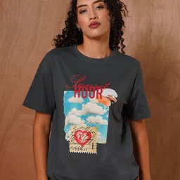 The Roadster Lifestyle Co Printed Pure Cotton Oversized Fit T-Shirt-image-96