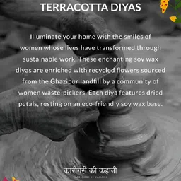 JAYPORE 2 Pieces Brown & White Terracotta Candles image 3