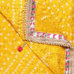 Dupatta Bazaar Bandhani Printed Dupatta With Gotta Patti image 3