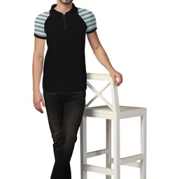 BEYOU FASHION Men Colourblocked Polo Collar T-shirt image 5