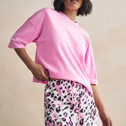 NEXT Women Leopard Print Shorts Set-image-88