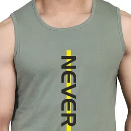 SLOWLORIS Pack Of 2 Printed Sleeveless Cotton Gym Vests image 2