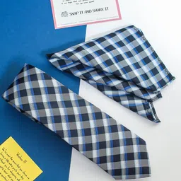 Tossido Men Check Necktie & Pocket Square Giftset image 4