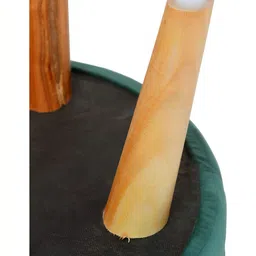 Shadowkart Green Wooden Round Shaped Ottomans image 4