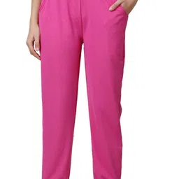 SAAHASAM Women Relaxed Loose Fit Joggers Trousers image 1
